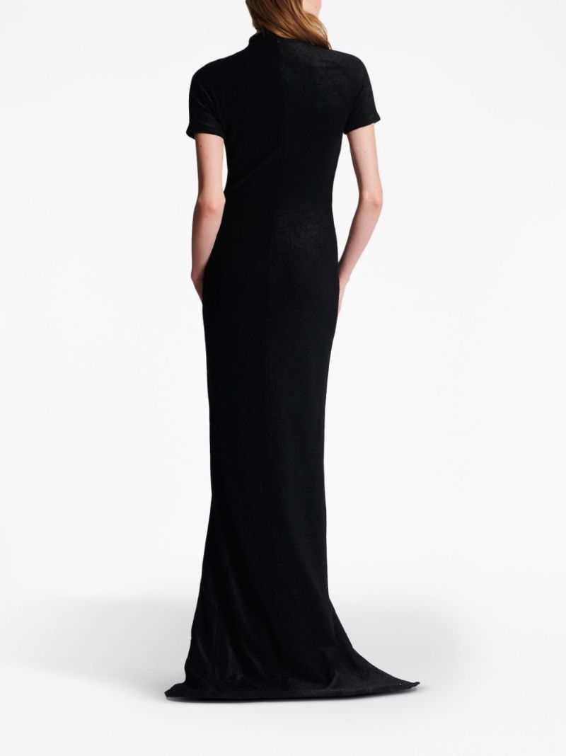 Black Button-embellished Maxi Dress
