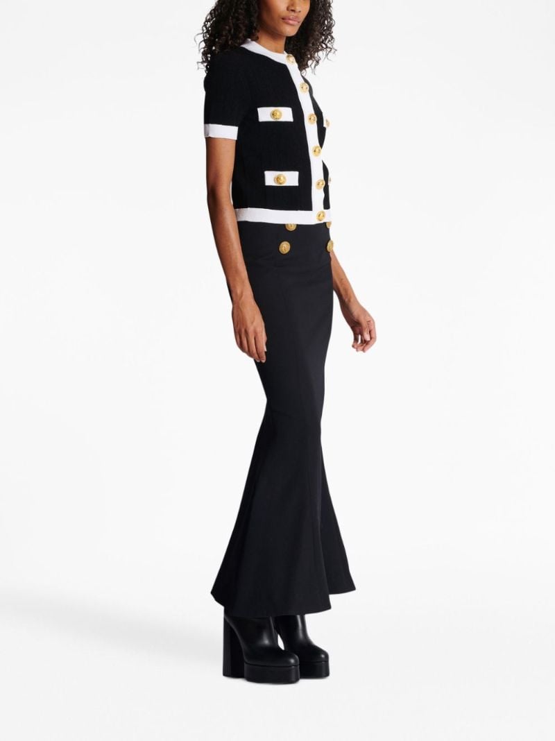 Black Contrast Trim Short Sleeve Cardigan