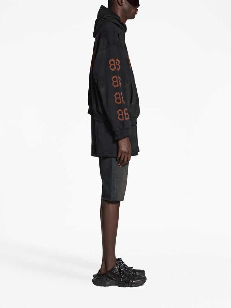 Black Crypto Bb-print Cotton Hoodie
