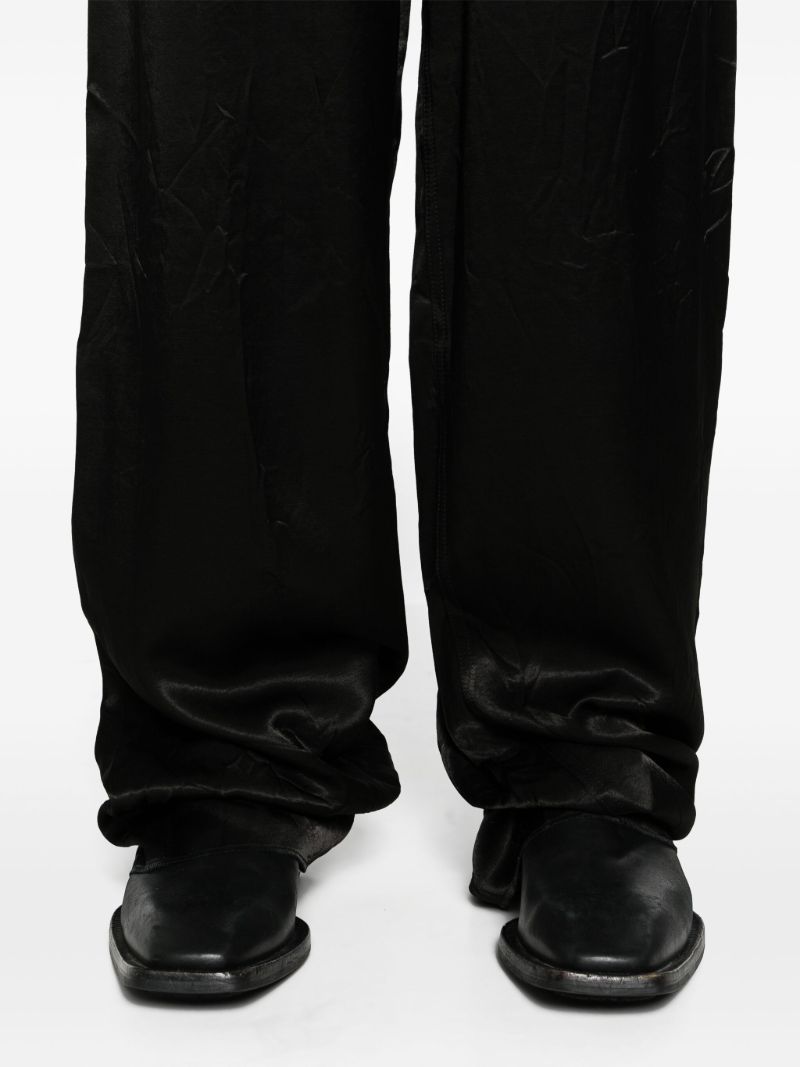 Black Satin Straight Trousers