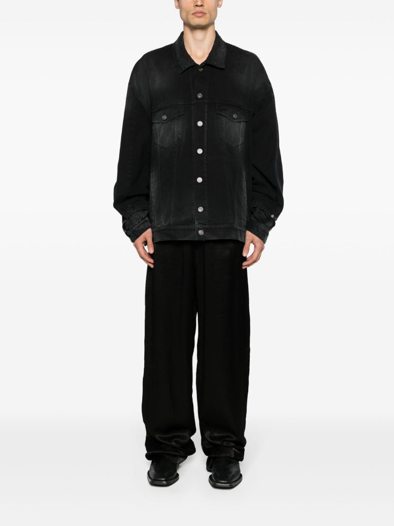 Black Satin Straight Trousers
