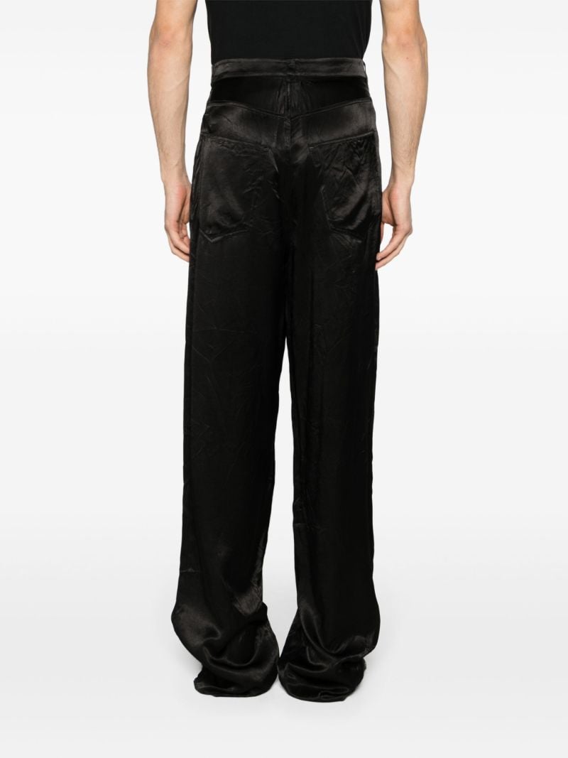 Black Satin Straight Trousers