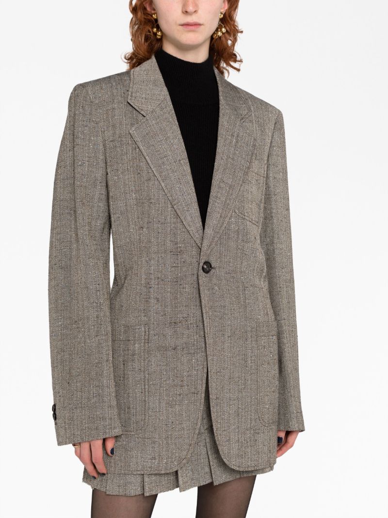 Brown Single Breasted Blazer