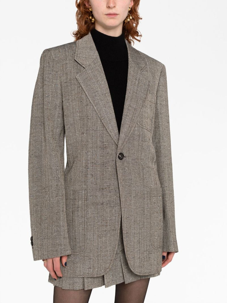 Brown Single Breasted Blazer