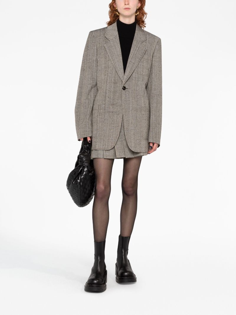 Brown Single Breasted Blazer