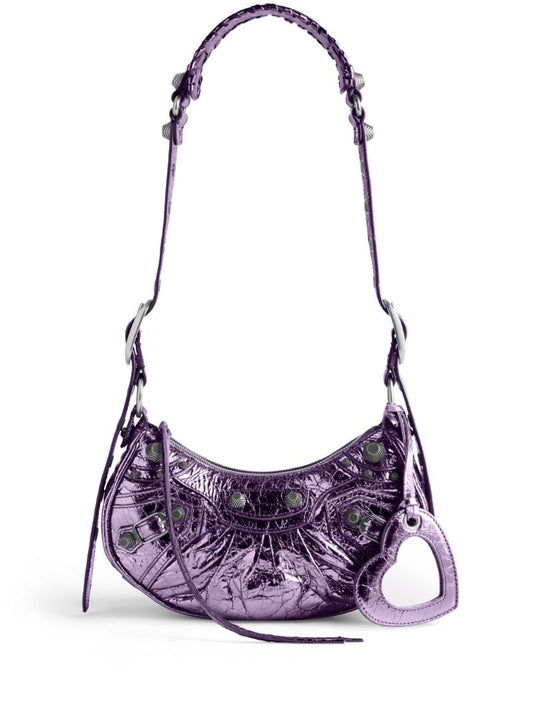 Purple Le Cagole Xs Leather Shoulder Bag