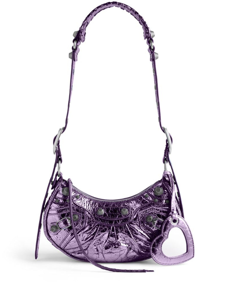 Purple Le Cagole Xs Leather Shoulder Bag