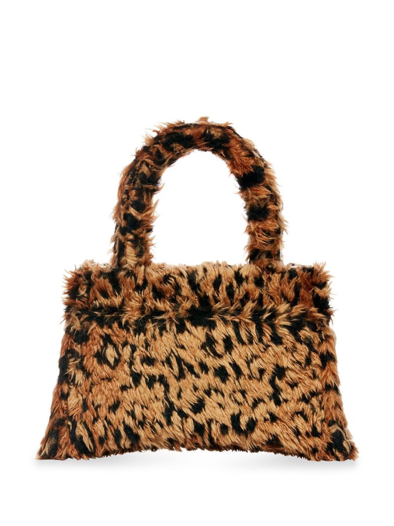 Brown Hourglass Small Faux-fur Mini Bag
