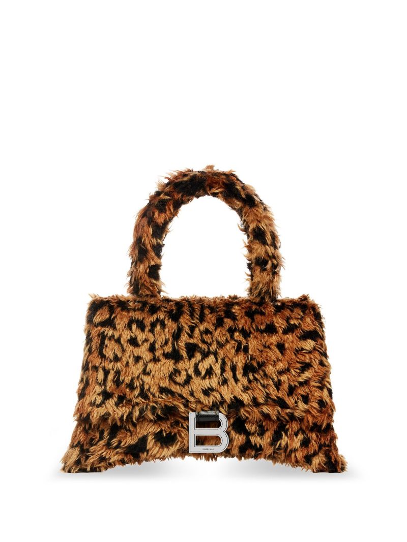 Brown Hourglass Small Faux-fur Mini Bag