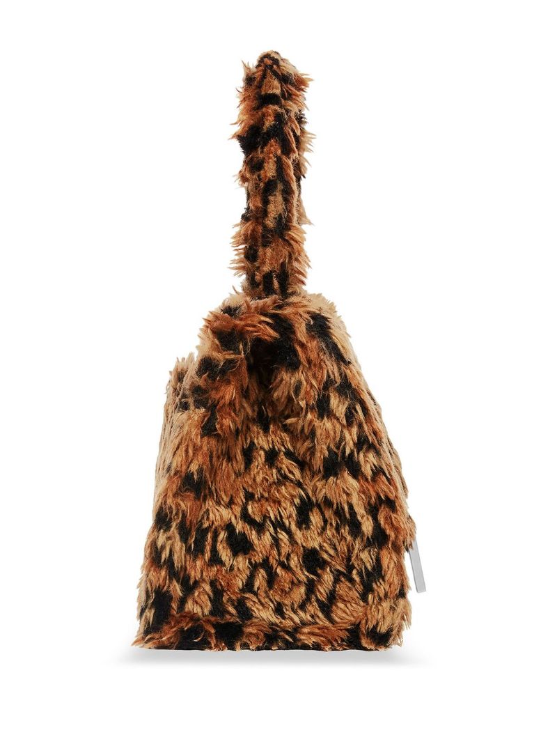 Brown Hourglass Small Faux-fur Mini Bag