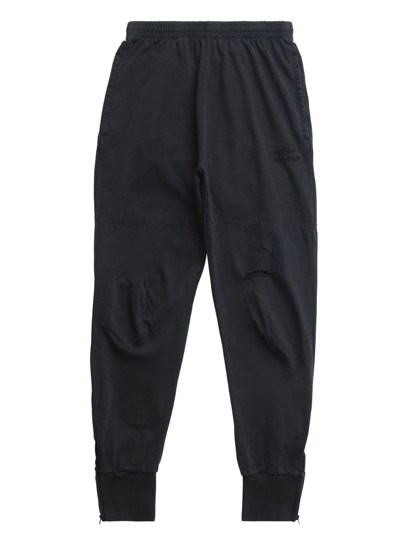 Black Cotton Track Pants