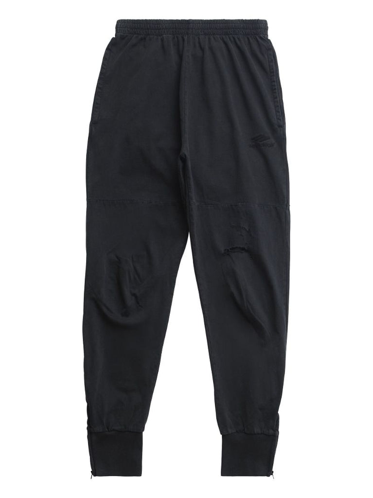 Black Cotton Track Pants