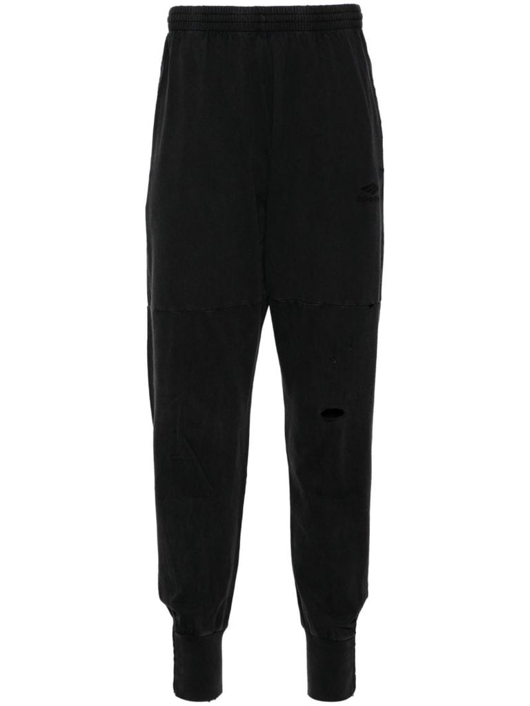 Black Cotton Track Pants