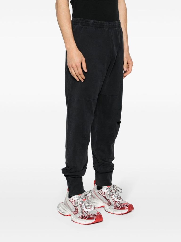 Black Cotton Track Pants