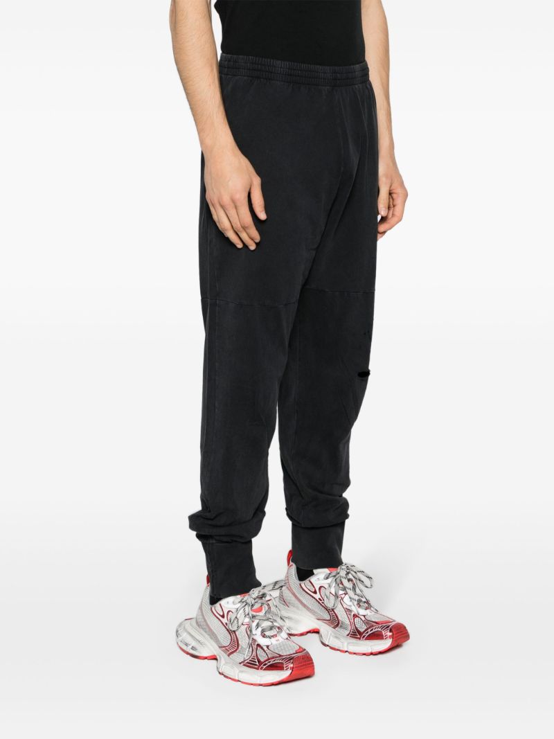 Black Cotton Track Pants