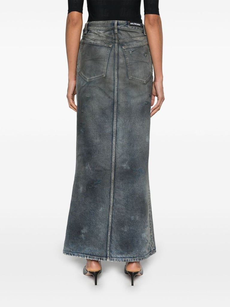 Blue Maxi Denim Skirt