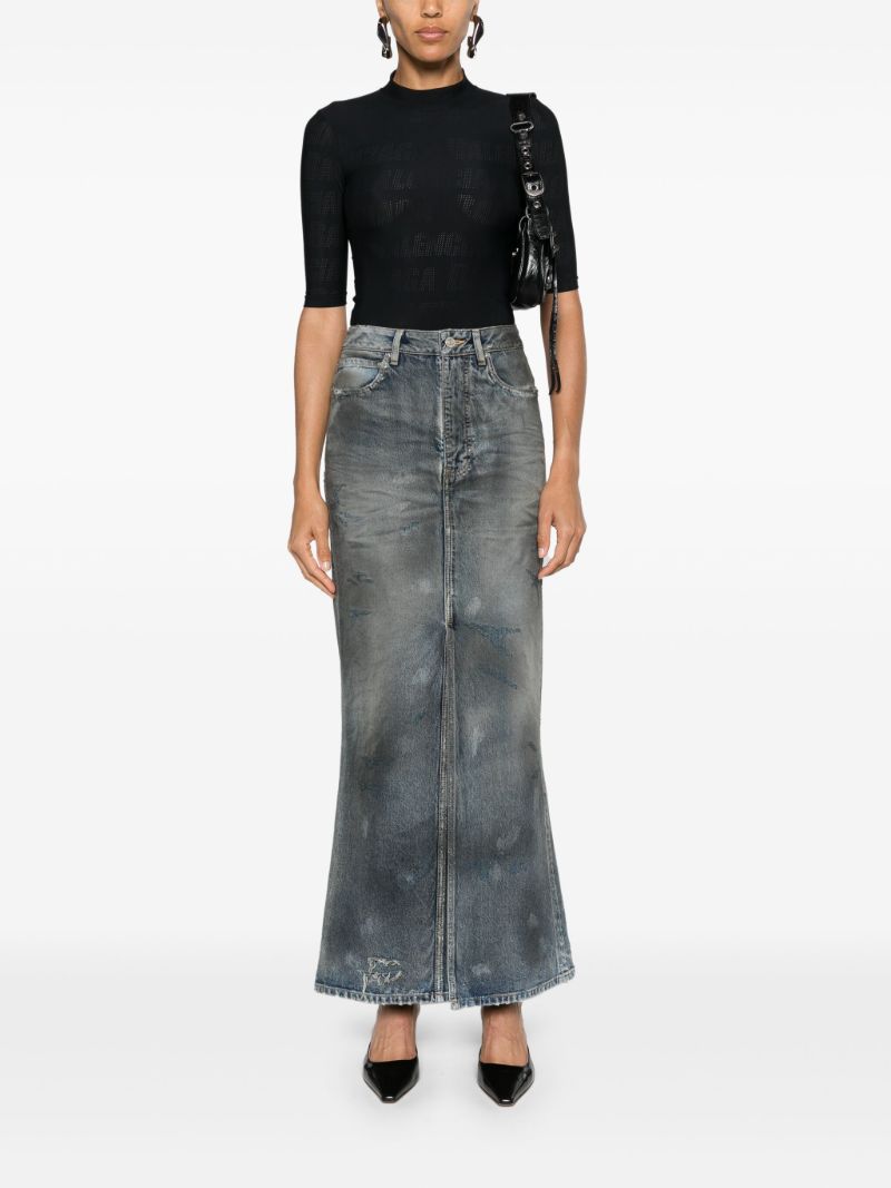 Blue Maxi Denim Skirt