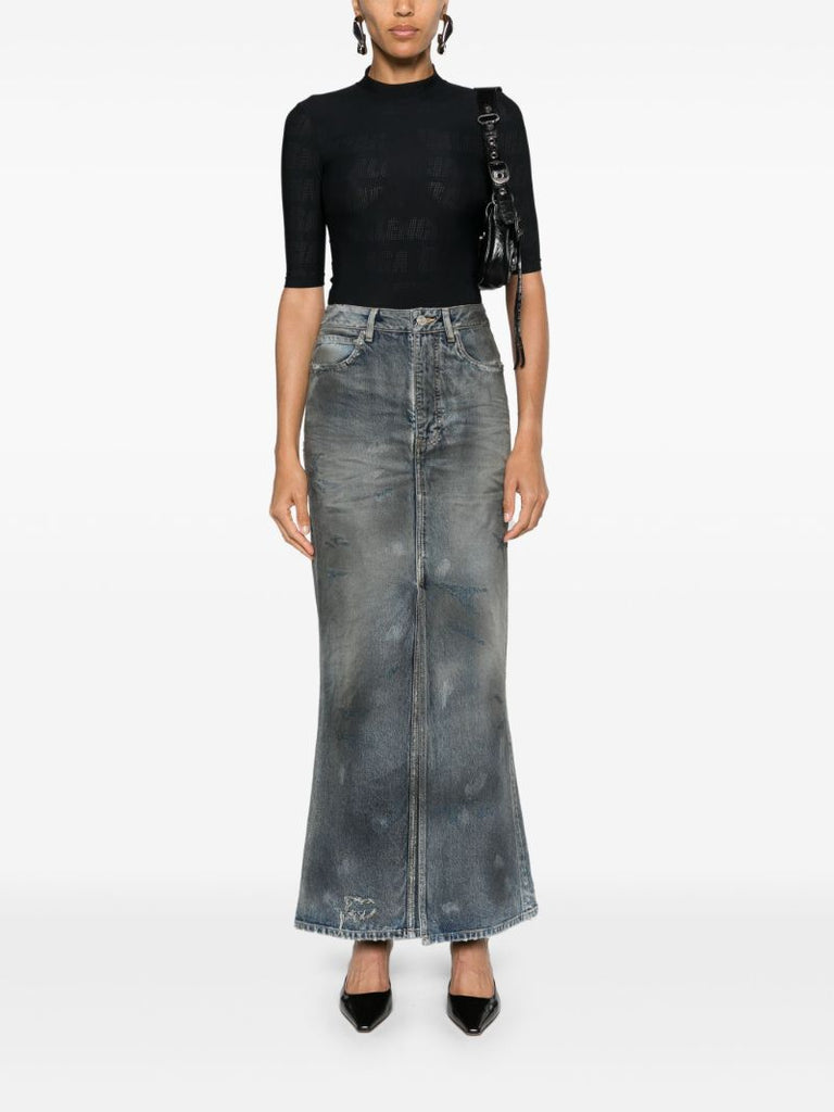 Blue Maxi Denim Skirt