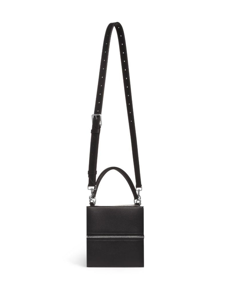 Black 4x4 Small Leather Tote Bag