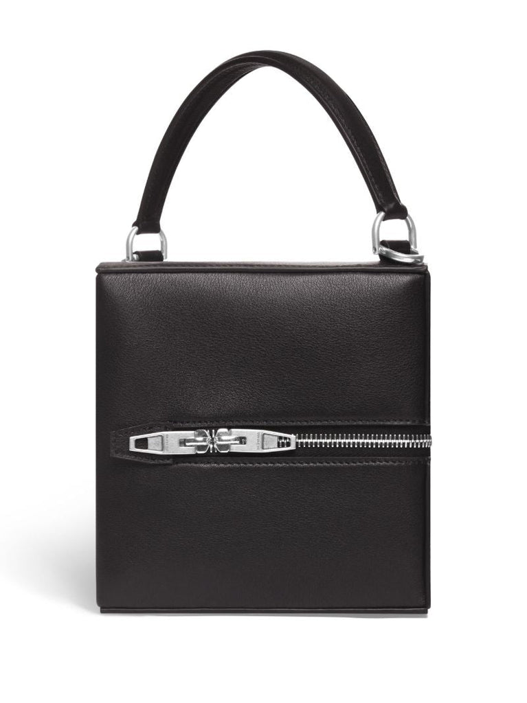 Black 4x4 Small Leather Tote Bag