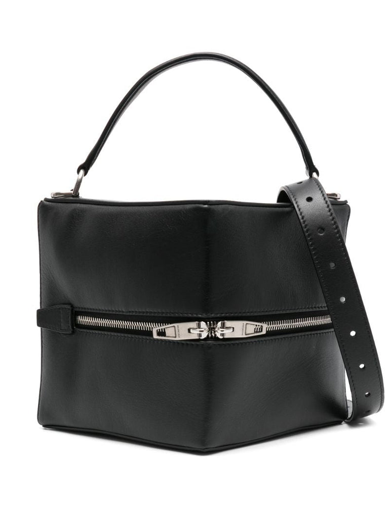 Black 4x4 Small Leather Tote Bag