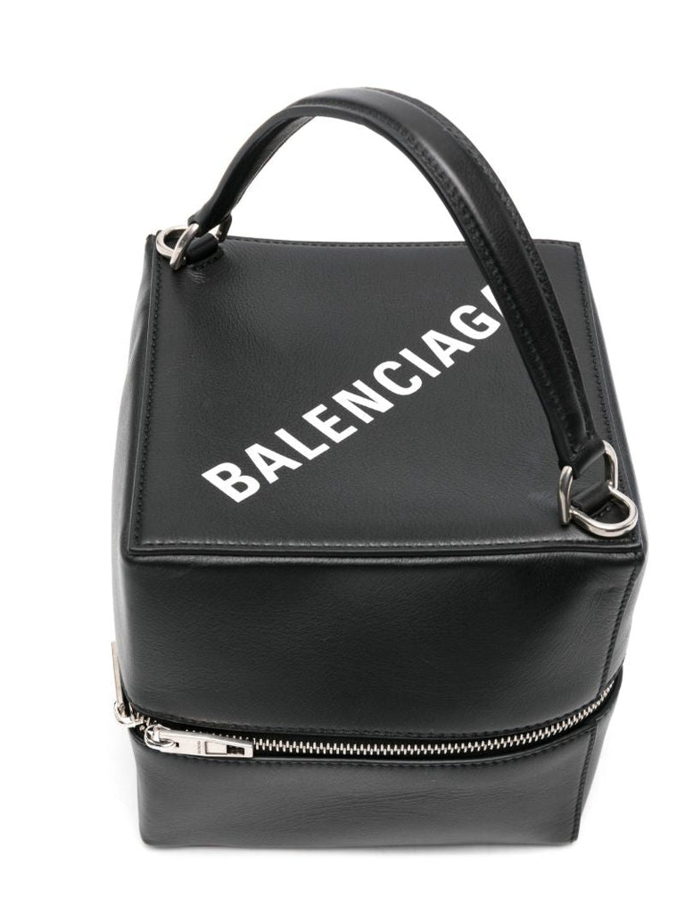 Black 4x4 Small Leather Tote Bag
