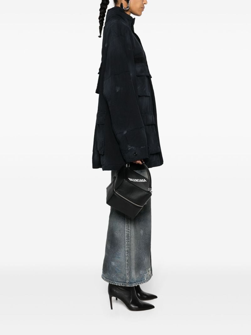 Black 4x4 Small Leather Tote Bag