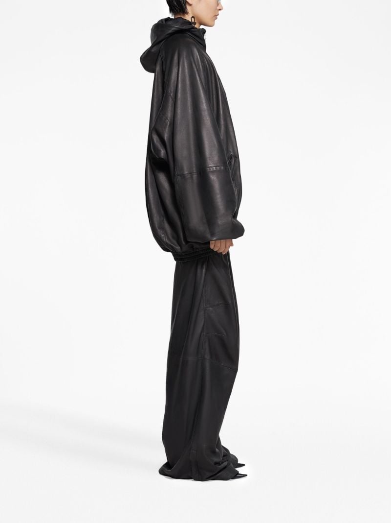 Black Logo-print Leather Jacket