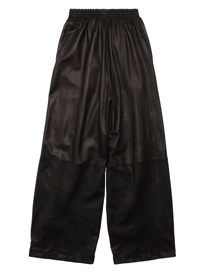 Black 3b Sports Icon Leather Track Pants
