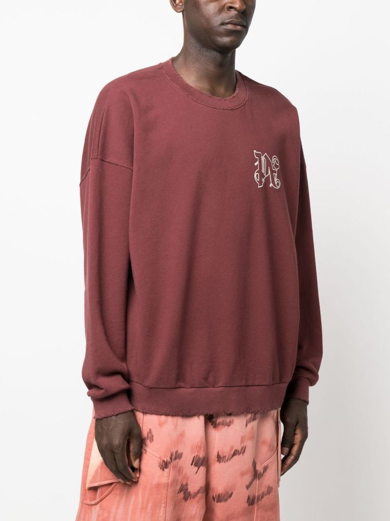 Red Monogram Cotton Sweatshirt