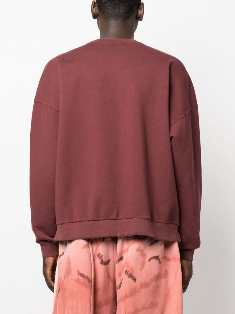 Red Monogram Cotton Sweatshirt