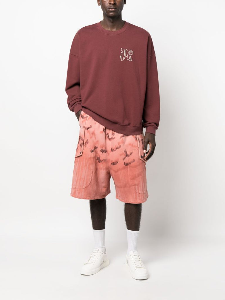 Red Monogram Cotton Sweatshirt