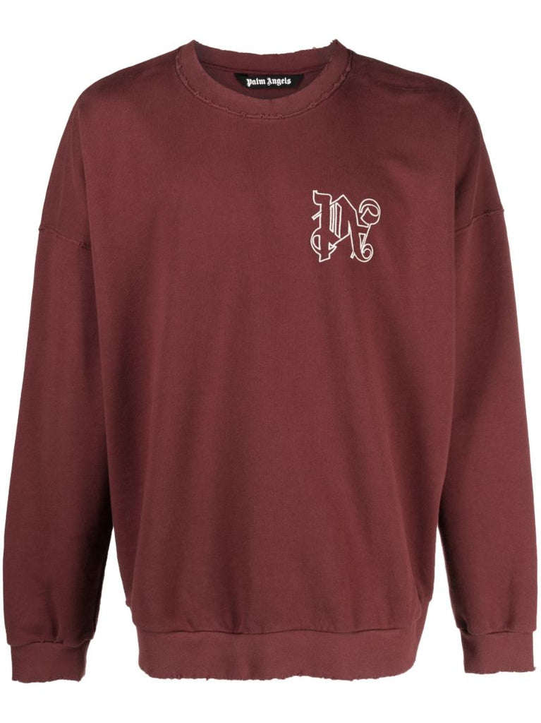 Red Monogram Cotton Sweatshirt
