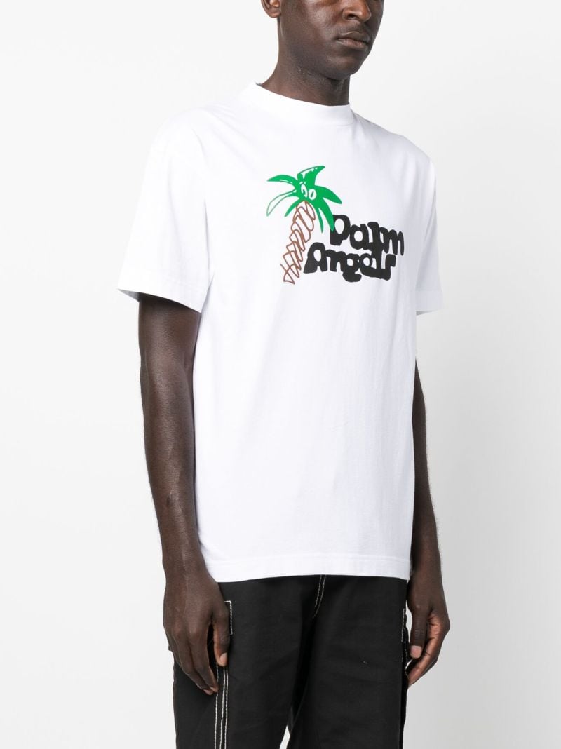 White Sketchy-print Cotton T-shirt