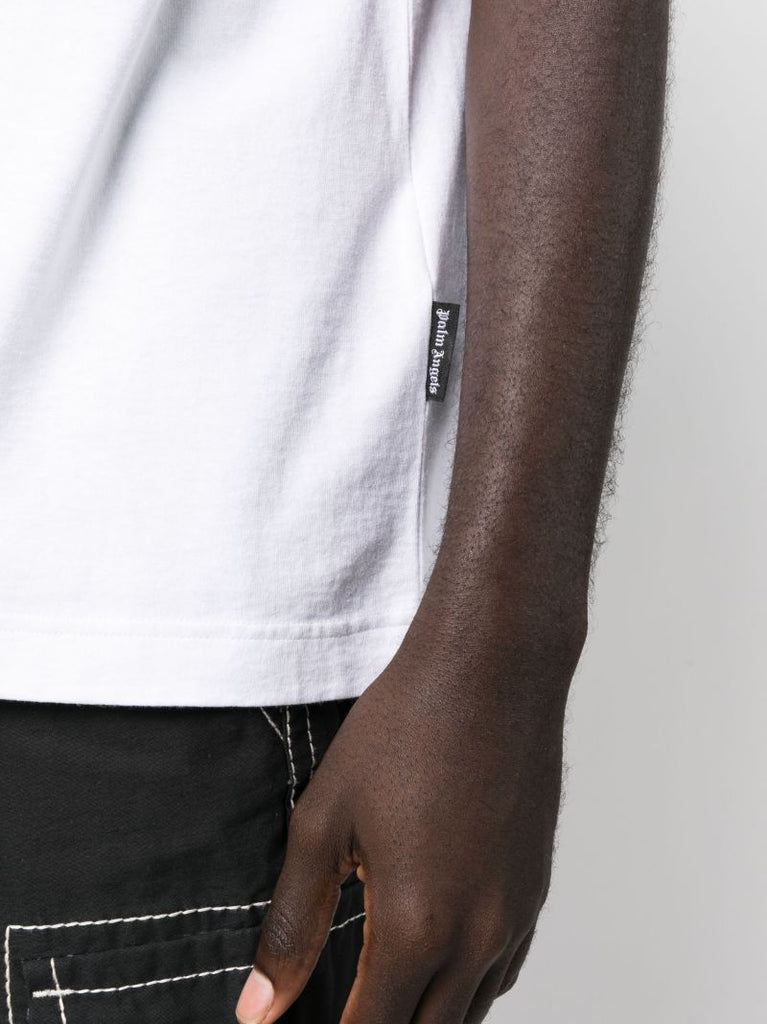 White Sketchy-print Cotton T-shirt