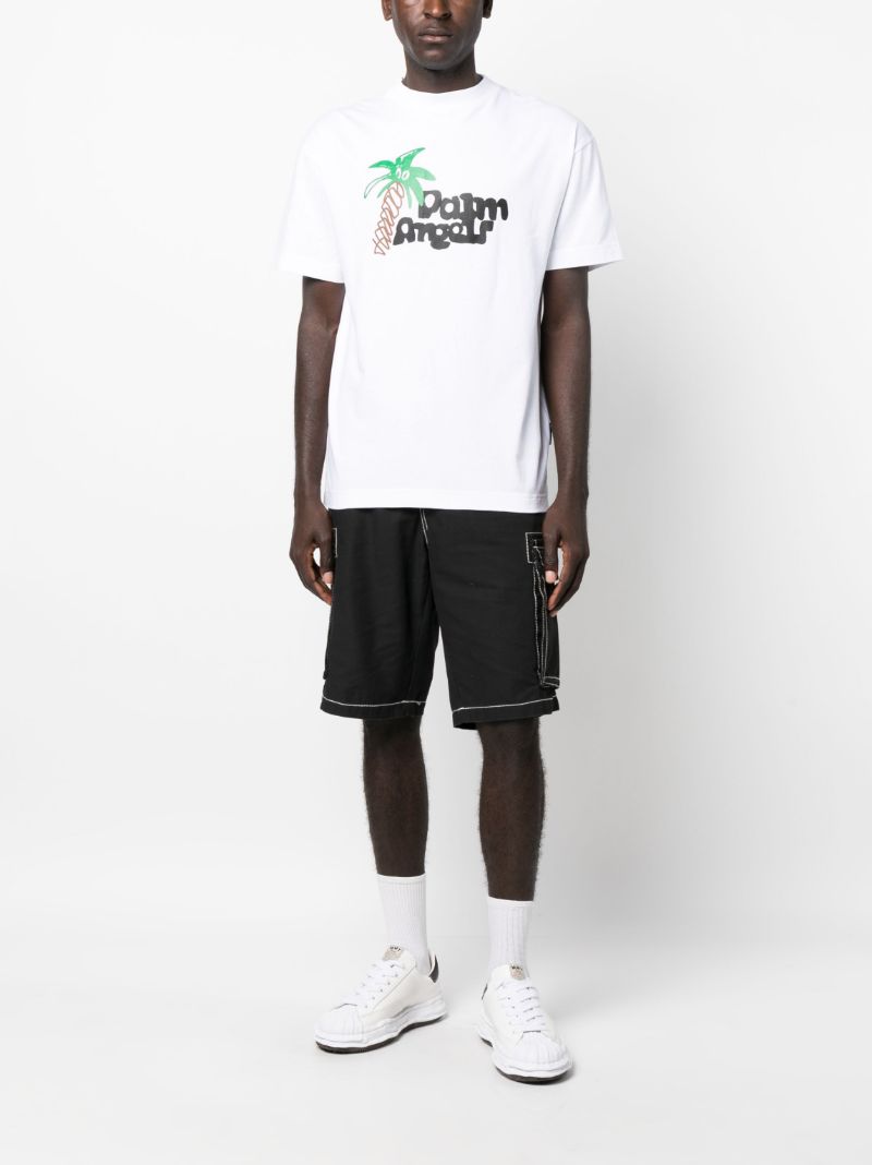 White Sketchy-print Cotton T-shirt