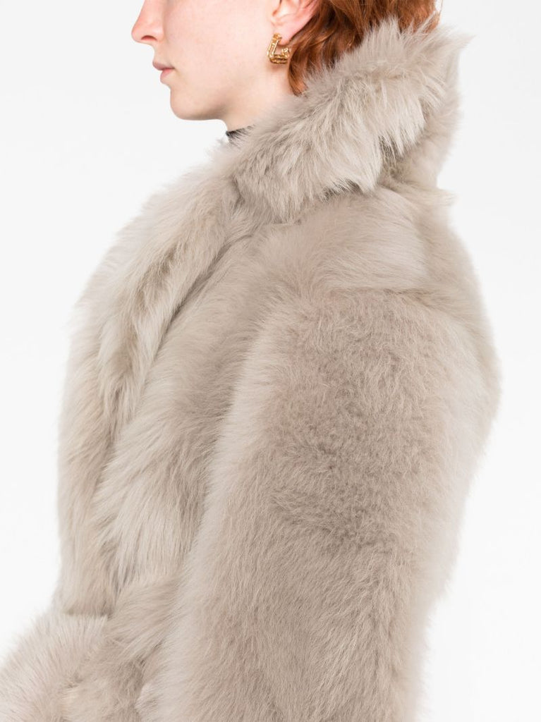 Beige Belted Waist Coat