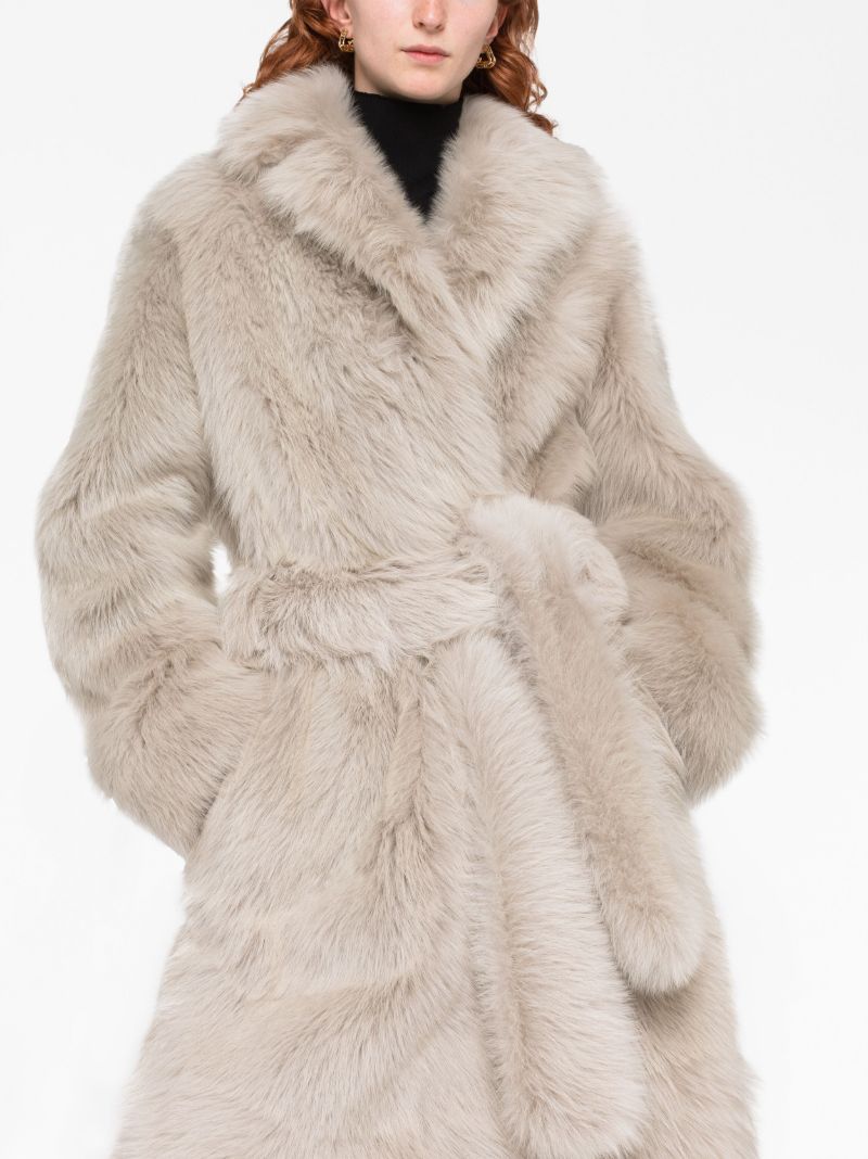 Beige Belted Waist Coat