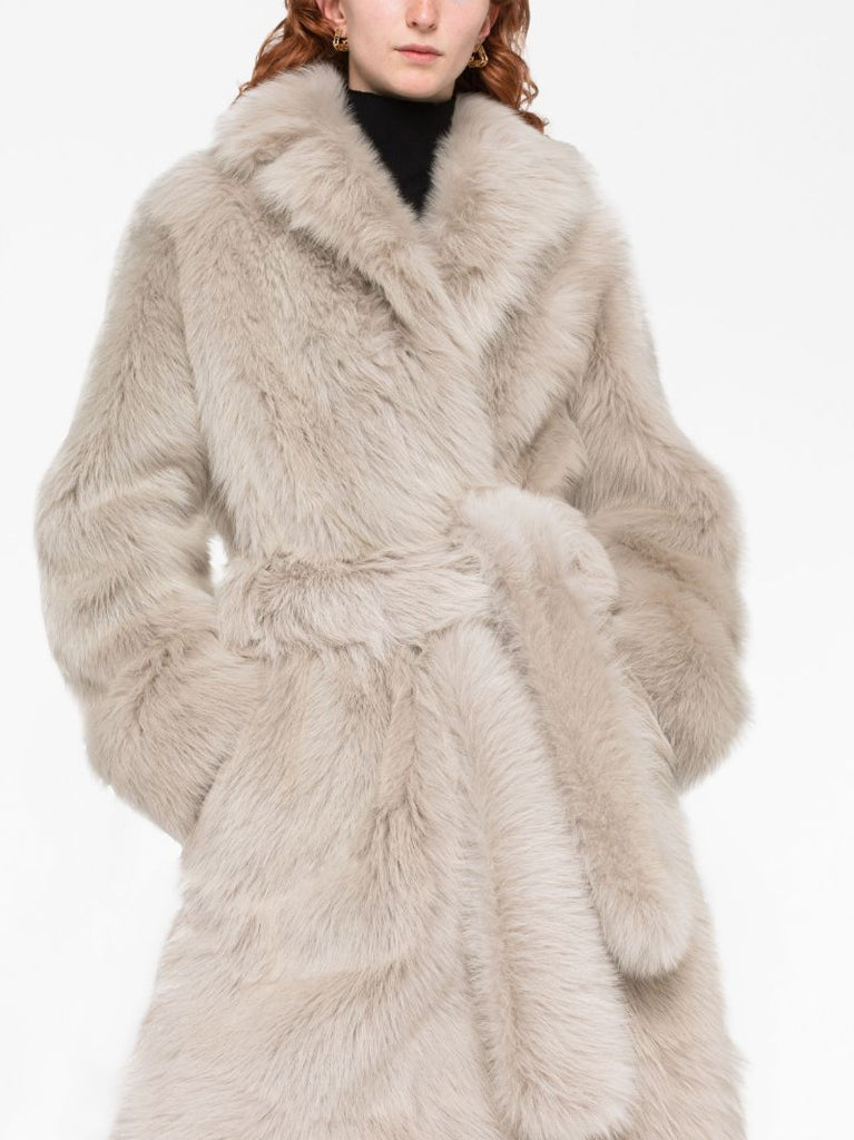 Beige Belted Waist Coat