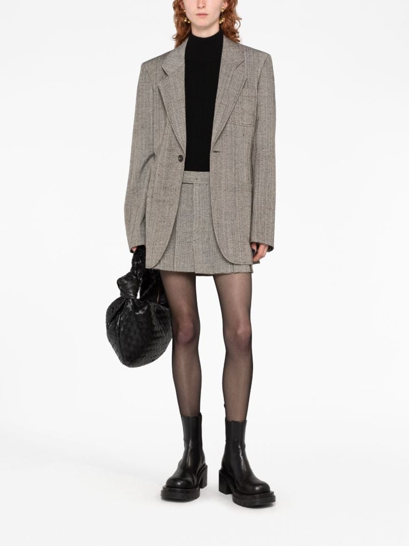 Brown Tailored Pleated Skirt