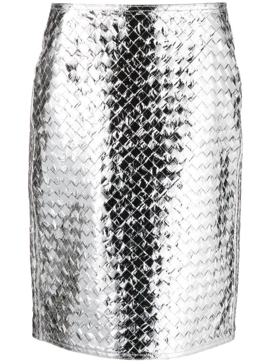 Silver High Waisted Skirt
