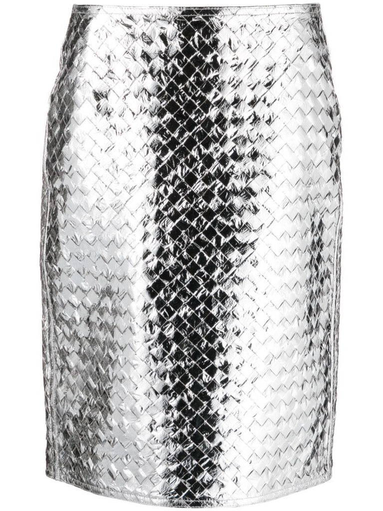 Silver High Waisted Skirt