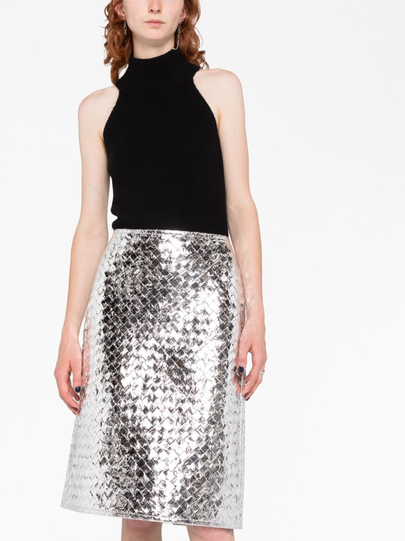Silver High Waisted Skirt