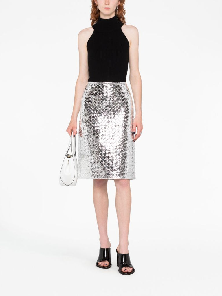 Silver High Waisted Skirt