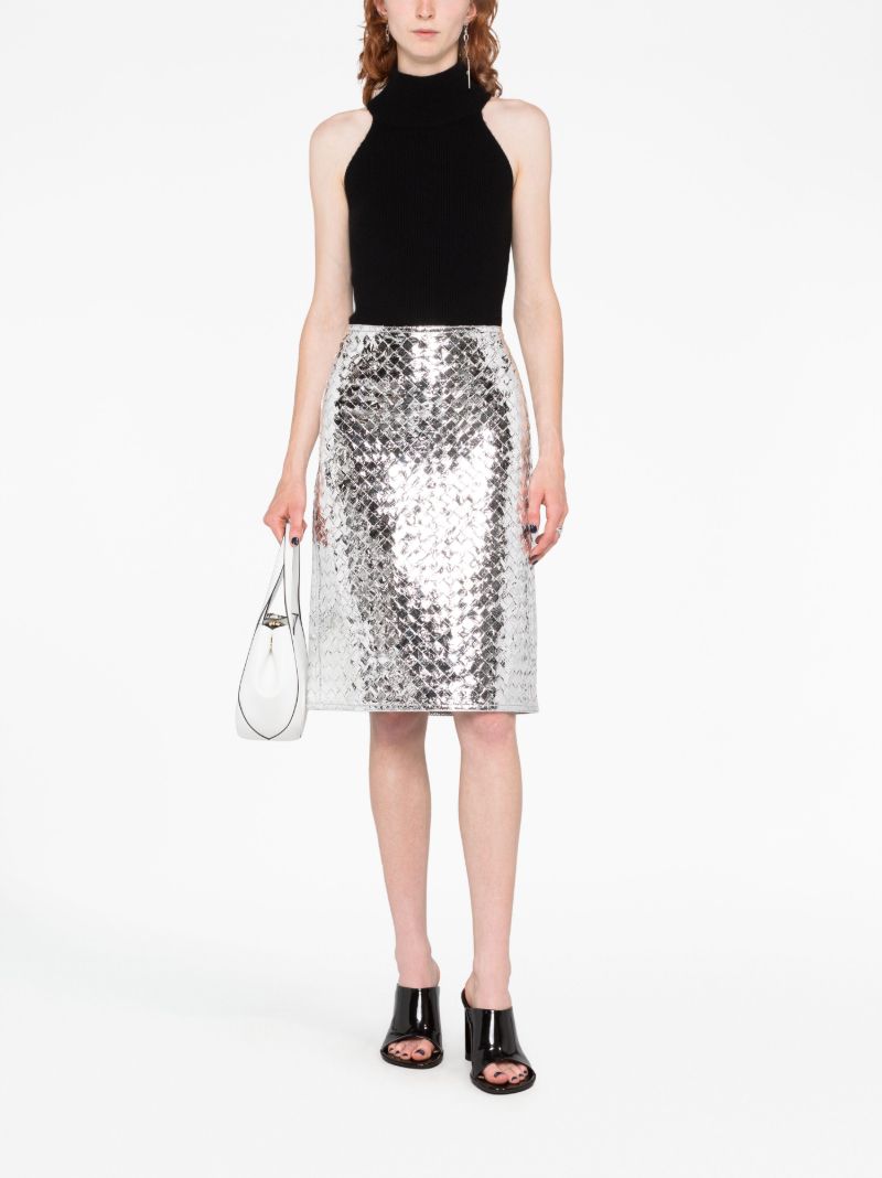Silver High Waisted Skirt