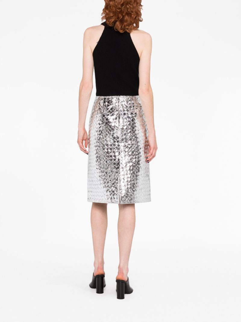 Silver High Waisted Skirt