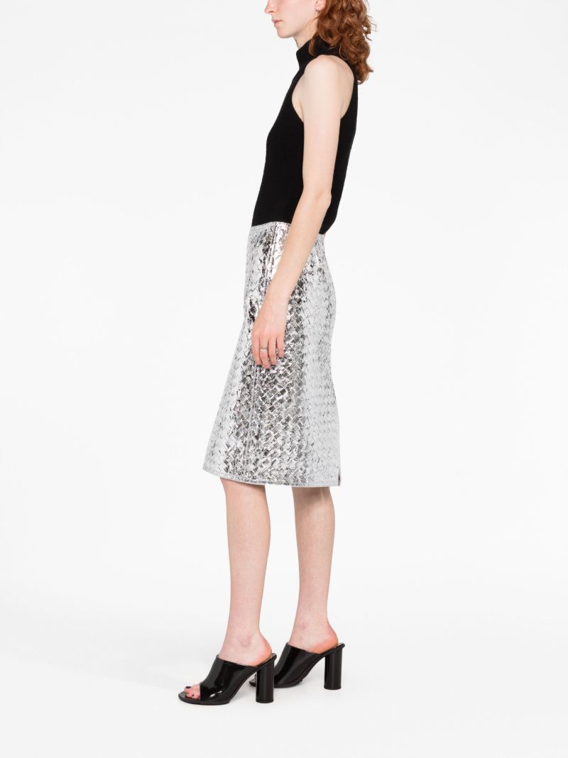 Silver High Waisted Skirt