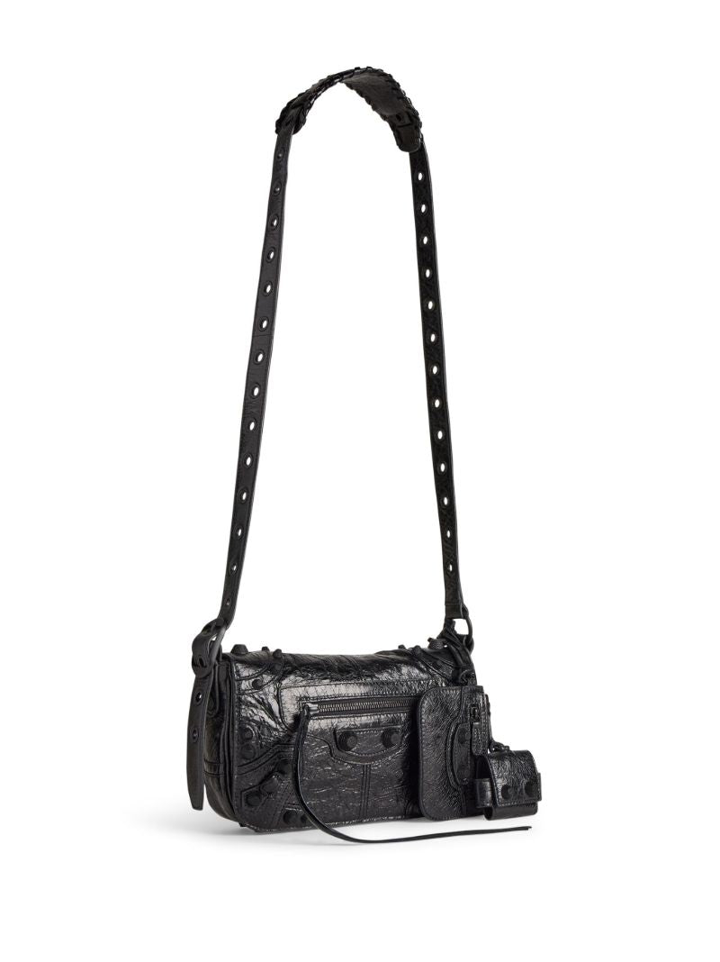 Black Le Cagole Leather Shoulder Bag