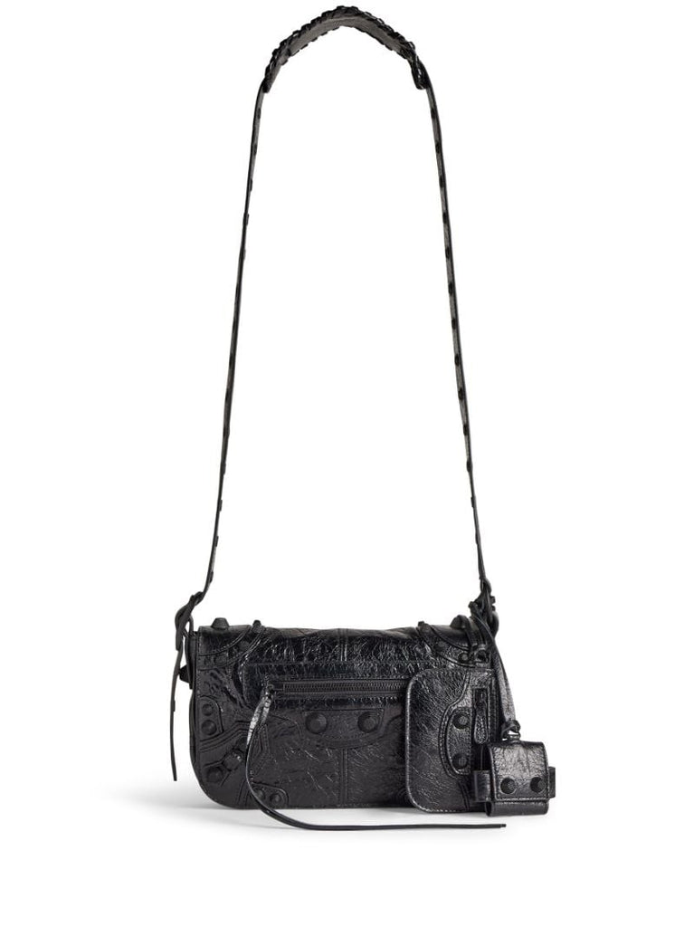 Black Le Cagole Leather Shoulder Bag
