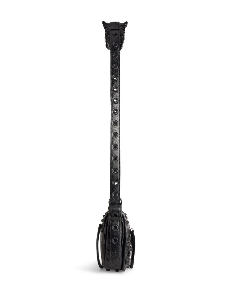 Black Le Cagole Leather Shoulder Bag